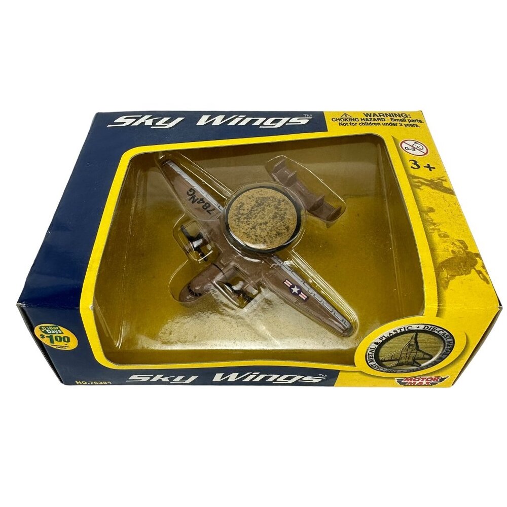 Motor Max Sky Wings Die Cast Model Radar Plane